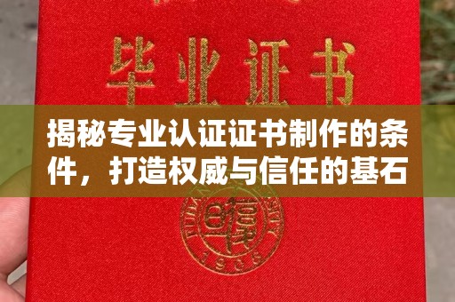 迎泽揭秘专业认证证书制作的条件，打造权威与信任的基石
